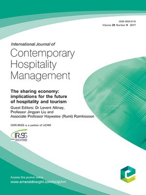 cover image of International Journal of Contemporary Hospitality Management, Volume 29, Number 9